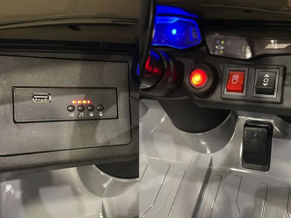 Audi RS6 12V elektrische kinderauto – rubberen banden, leder zitje & afstandsbediening | Kiddoplay