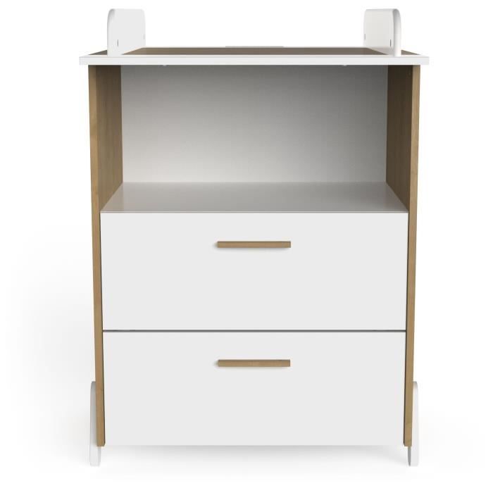 Duoset NAILI – ledikant 60×120 cm + commode (2 lades) | Hamilton / Mat wit | Kiddoplay