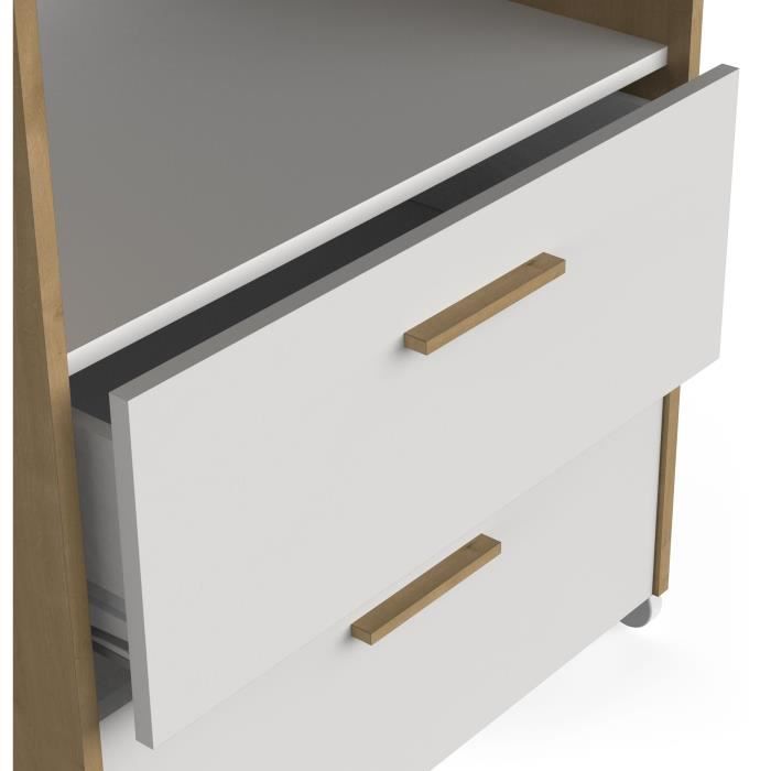 Duoset NAILI – ledikant 60×120 cm + commode (2 lades) | Hamilton / Mat wit | Kiddoplay