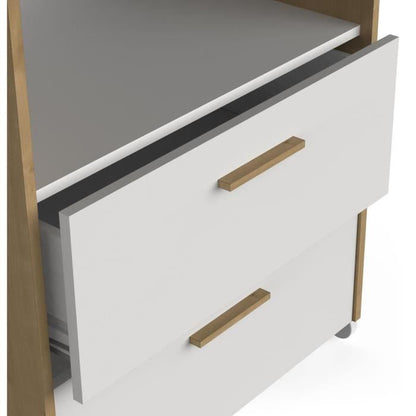 Duoset NAILI – ledikant 60×120 cm + commode (2 lades) | Hamilton / Mat wit | Kiddoplay