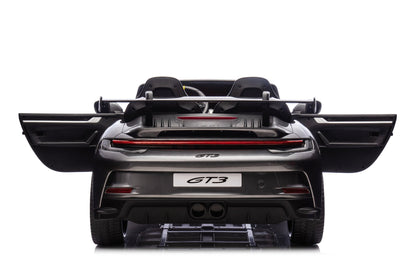 Porsche 911 GT3 24V kinderauto – luxe 2-persoons elektrische sportwagen met rubberen banden & leren stoelen | Kiddoplay