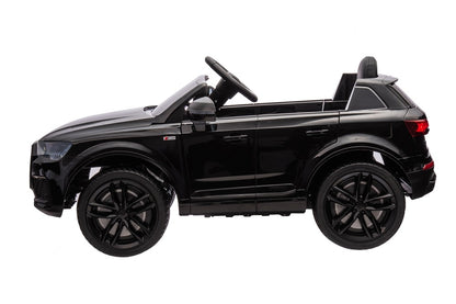 Audi Q7 12V kinderauto (Zwart) – elektrische kinderauto met rubberen banden, kunstleder zitje & afstandsbediening | Kiddoplay