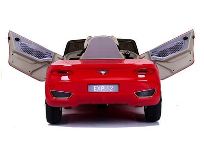 Bentley EXP12 12V kinderauto – luxe elektrische cabrio met leren stoel, rubberen banden & afstandsbediening | Kiddoplay