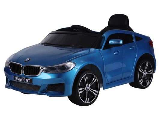 BMW 6 GT kinderauto (blauw) – 12V elektrische kinderauto met leren zitje, rubberen banden & 2.4G afstandsbediening | Kiddoplay