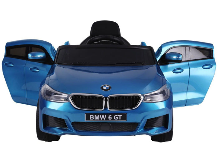 BMW 6 GT kinderauto (blauw) – 12V elektrische kinderauto met leren zitje, rubberen banden & 2.4G afstandsbediening | Kiddoplay