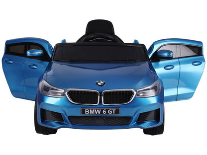BMW 6 GT kinderauto (blauw) – 12V elektrische kinderauto met leren zitje, rubberen banden & 2.4G afstandsbediening | Kiddoplay