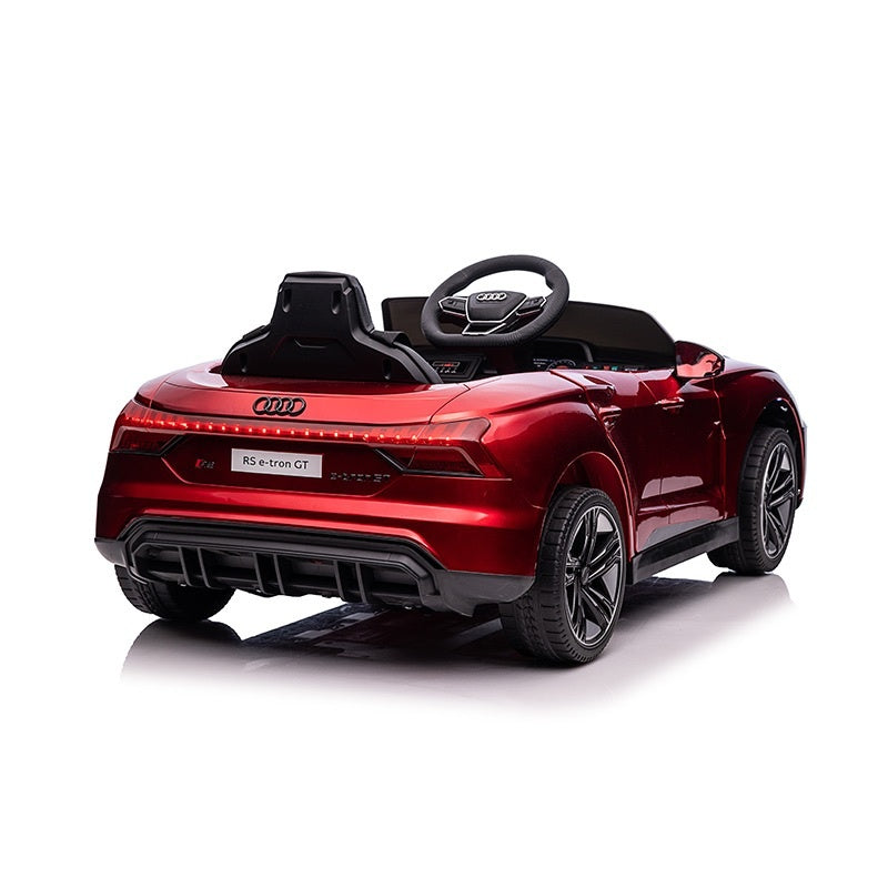 Audi RS e-tron GT 12V elektrische kinderauto – luxe sportwagen met muziekmodule & rubberen banden | Kiddoplay