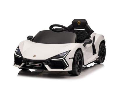 Lamborghini Revuelto 12V kinderauto wit – voorkant met LED-verlichting