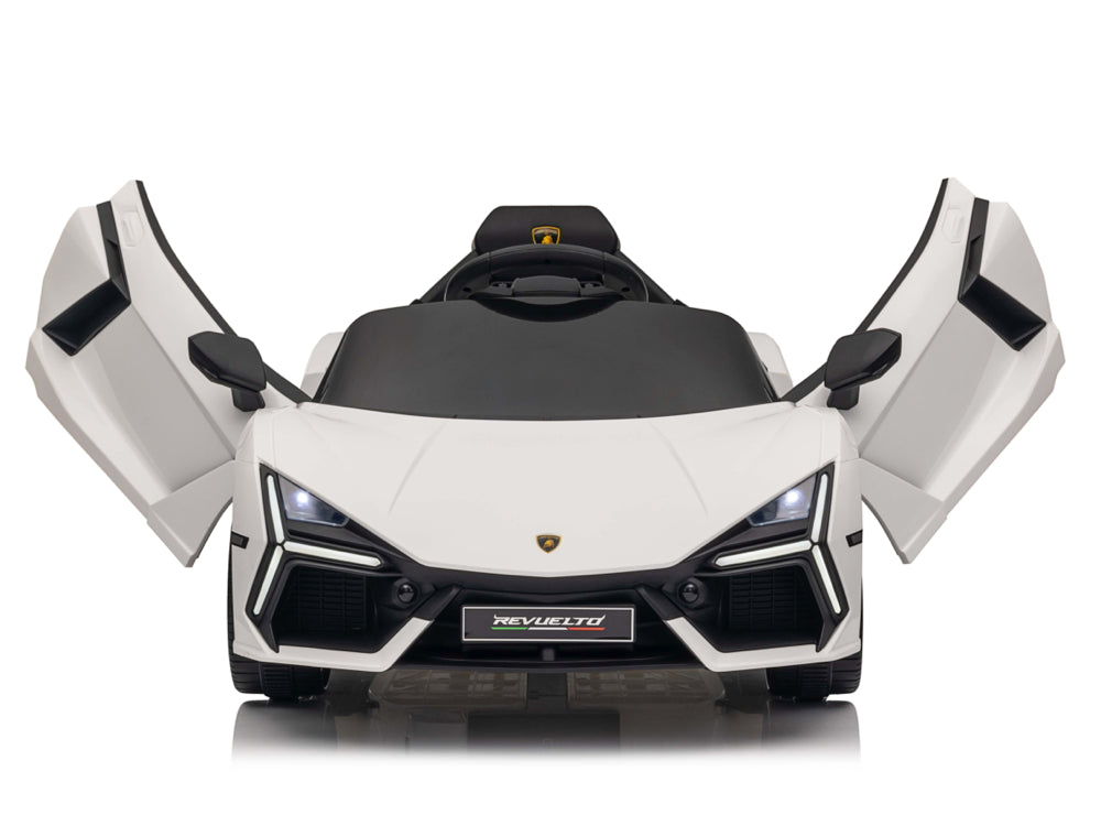 Lamborghini Revuelto 12V kinderauto – luxe elektrische sportwagen met rubberen banden, LED-verlichting & afstandsbediening | Kiddoplay