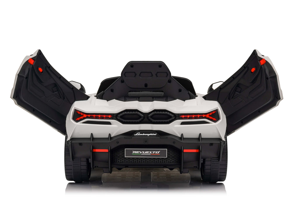 Lamborghini Revuelto 12V kinderauto – luxe elektrische sportwagen met rubberen banden, LED-verlichting & afstandsbediening | Kiddoplay