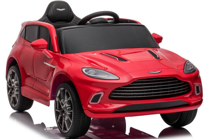 Aston Martin 12V kinderauto (rood) – elektrische kinderauto met rubberen banden, kunstleder zitje & afstandsbediening | Kiddoplay