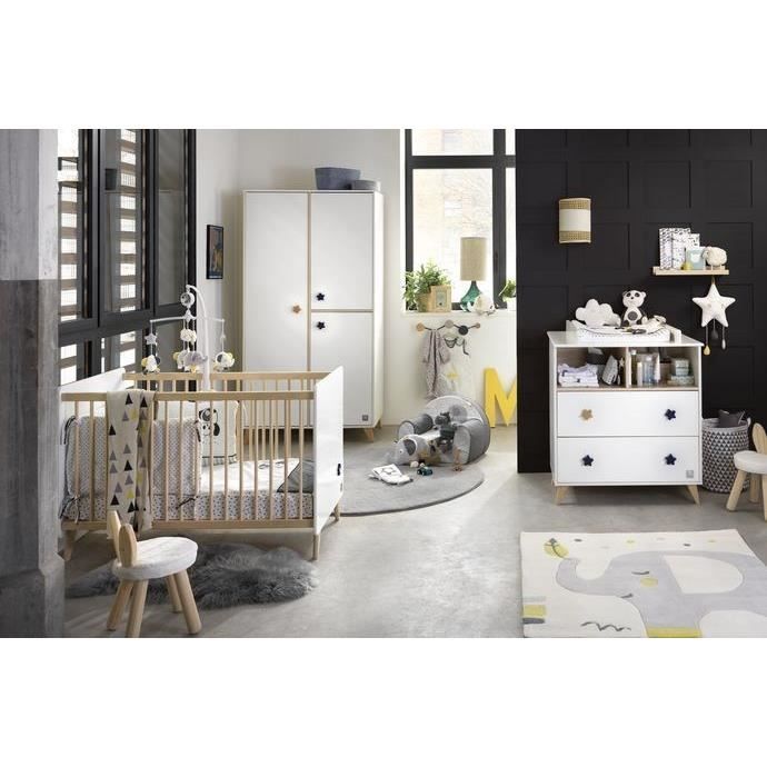 SAUTHON OSLO duo babykamer – wit en hout met sterrenlades
