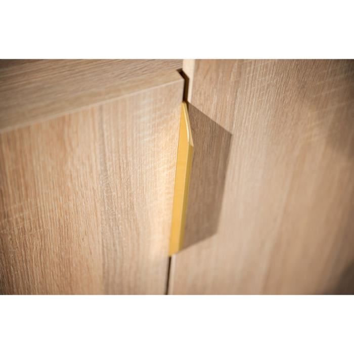 SAUTHON AZUR complete babykamer – ledikant 120×60 cm + commode (3 lades) + 2-deurs kast | Goud eikenhout | Kiddoplay