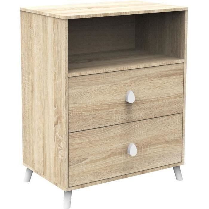 Commode MONTANA – 2 ruime lades in houtlook