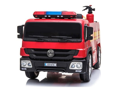 Brandweer Accu Auto 12V (rood) – elektrische kinderbrandweerwagen met zwaailichten, waterpistool & accessoires | Kiddoplay