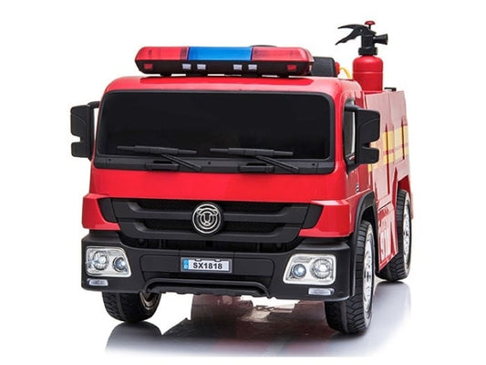 Brandweer Accu Auto 12V (rood) – elektrische kinderbrandweerwagen met zwaailichten, waterpistool & accessoires | Kiddoplay