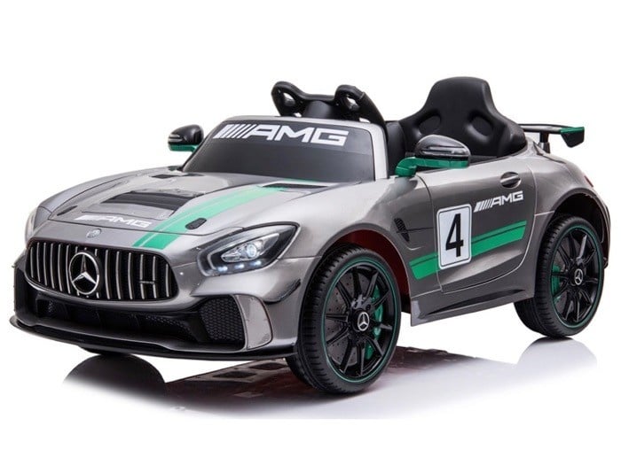 Mercedes-Benz GT4 AMG 12V kinderauto – met MP4 scherm, rubberen banden & kunstlederen zitje | Kiddoplay