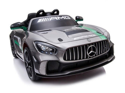Mercedes-Benz GT4 AMG 12V kinderauto – met MP4 scherm, rubberen banden & kunstlederen zitje | Kiddoplay