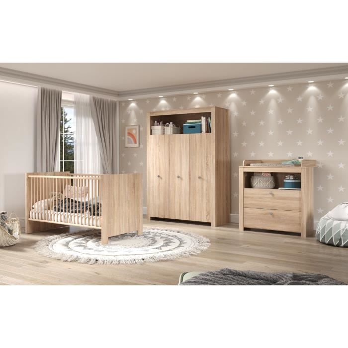 Trendteam OLIVIA babykamer – 3-delige set met bed, commode en kast