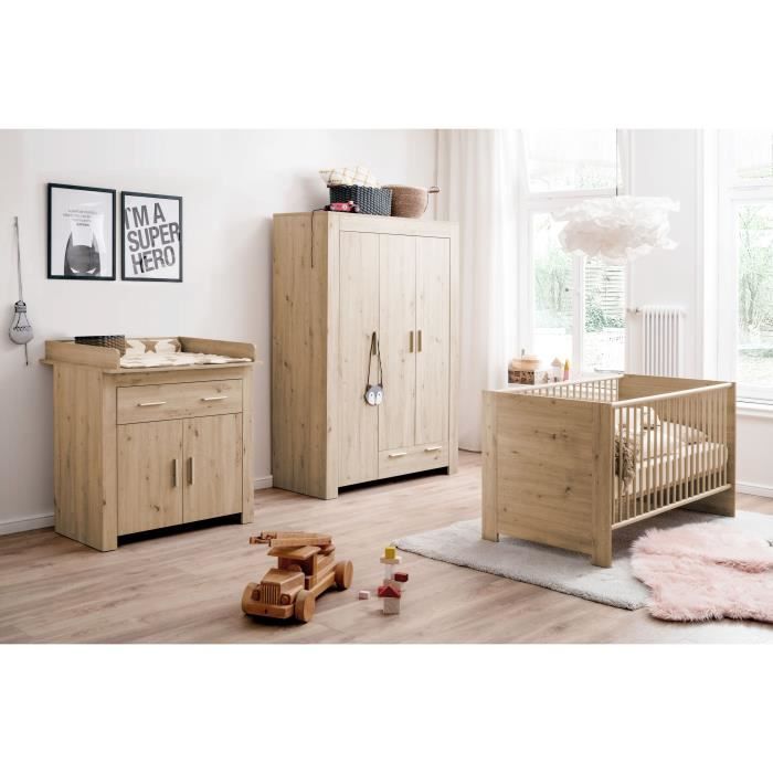 Trendteam AHOI baby­kamer – bed, commode en kast in eikenlook