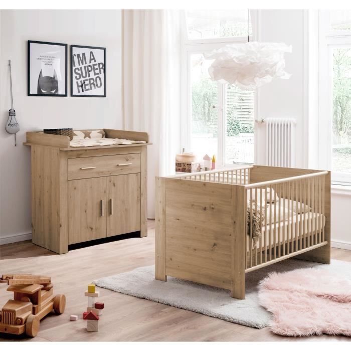 Trendteam AHOI babykamer – bed en commode in landelijke stijl
