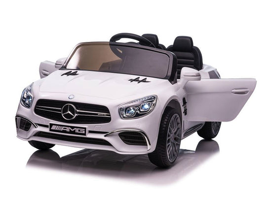 Mercedes-Benz SL65 AMG 12V kinderauto (wit) – luxe elektrische kinderauto met rubberen banden & afstandsbediening | Kiddoplay