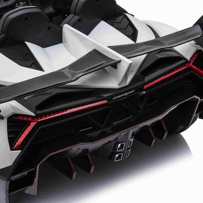 Lamborghini Veneno 2-persoons elektrische kinderauto (wit) – 4x 45W motoren, 12V 10Ah accu, rubberen banden & afstandsbediening | Kiddoplay