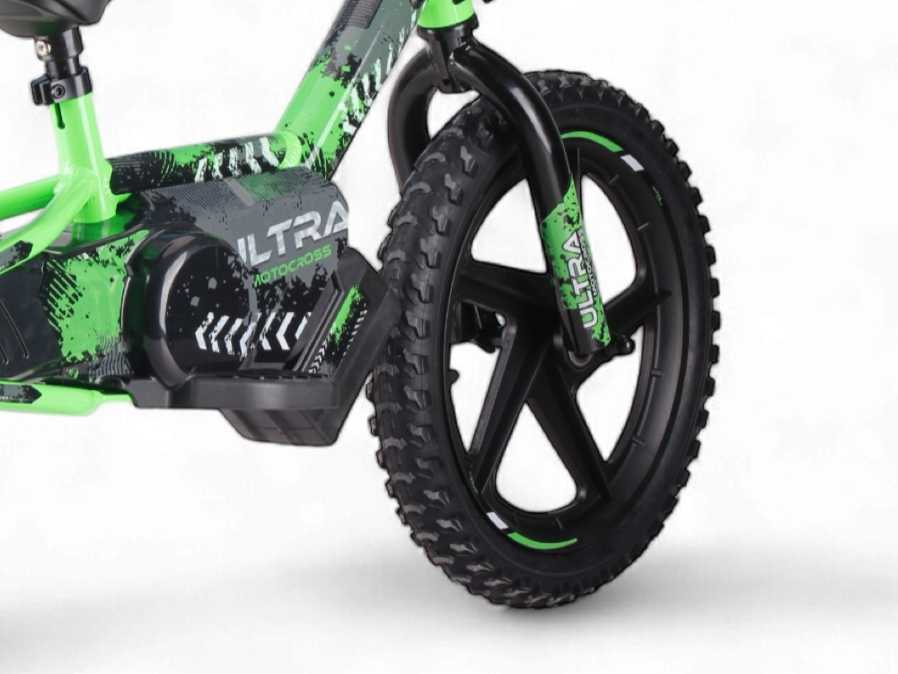 24 Volt Elektrische Balance Bike Met 16 Inch Wielen, Elektrische Motor - Groen