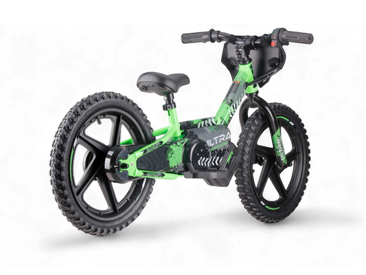 24 Volt Elektrische Balance Bike Met 16 Inch Wielen, Elektrische Motor - Groen