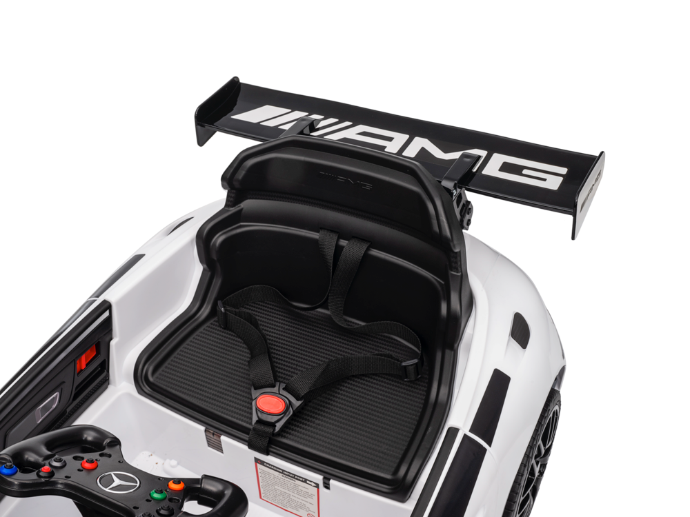 Mercedes-Benz Gt3 Amg 12 Volt Elektrische Kinderauto Met Rubberen Banden, Leder Zitje En Meer!