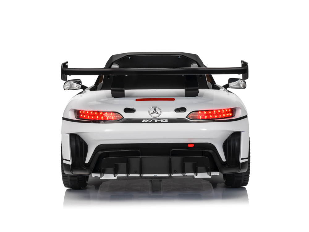 Mercedes-Benz Gt3 Amg 12 Volt Elektrische Kinderauto Met Rubberen Banden, Leder Zitje En Meer!
