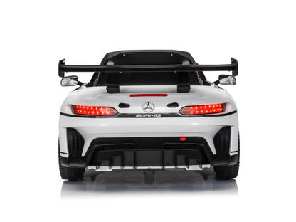 Mercedes-Benz Gt3 Amg 12 Volt Elektrische Kinderauto Met Rubberen Banden, Leder Zitje En Meer!