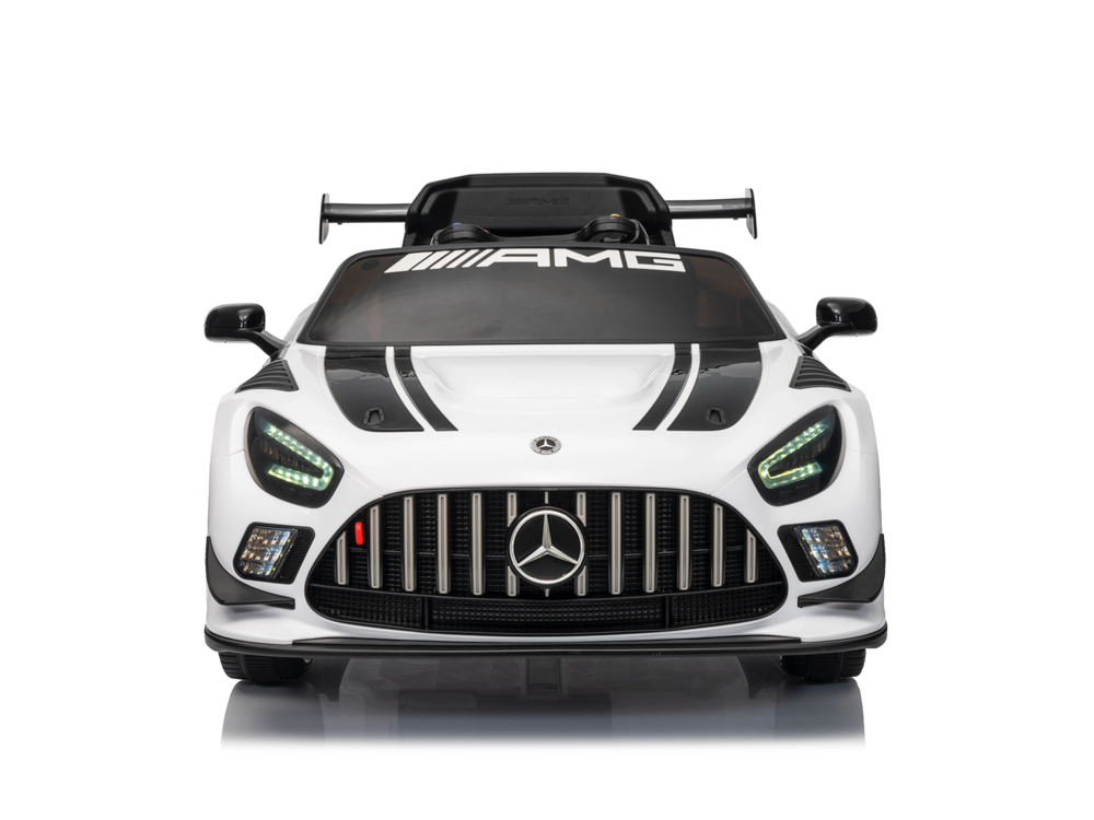 Mercedes-Benz Gt3 Amg 12 Volt Elektrische Kinderauto Met Rubberen Banden, Leder Zitje En Meer!