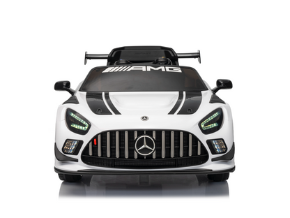 Mercedes-Benz Gt3 Amg 12 Volt Elektrische Kinderauto Met Rubberen Banden, Leder Zitje En Meer!