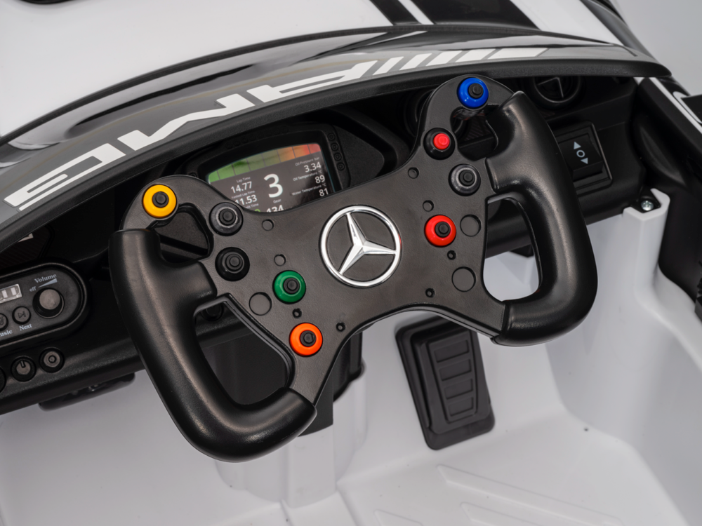 Mercedes-Benz Gt3 Amg 12 Volt Elektrische Kinderauto Met Rubberen Banden, Leder Zitje En Meer!