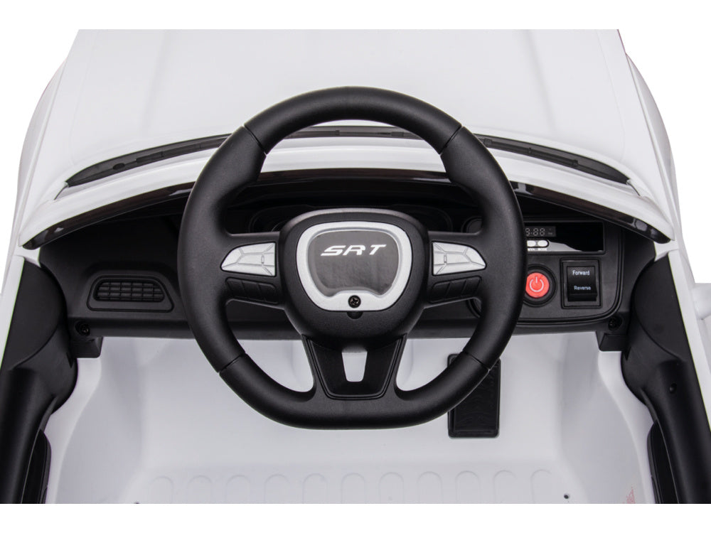 Dodge Challenger Srt, 12 Volt Elektrische Kinderauto, Leder Zitje, Rubberen Banden, Kinder Accu Auto!