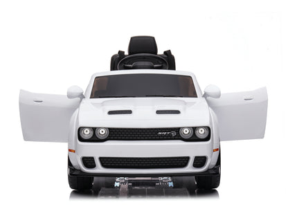 Dodge Challenger Srt, 12 Volt Elektrische Kinderauto, Leder Zitje, Rubberen Banden, Kinder Accu Auto!