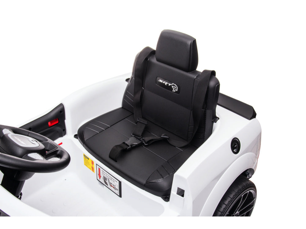 Dodge Challenger Srt, 12 Volt Elektrische Kinderauto, Leder Zitje, Rubberen Banden, Kinder Accu Auto!