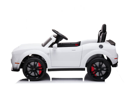 Dodge Challenger Srt, 12 Volt Elektrische Kinderauto, Leder Zitje, Rubberen Banden, Kinder Accu Auto!