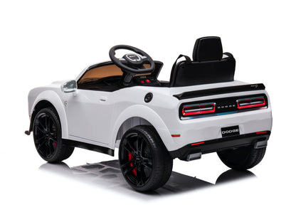 Dodge Challenger Srt, 12 Volt Elektrische Kinderauto, Leder Zitje, Rubberen Banden, Kinder Accu Auto!