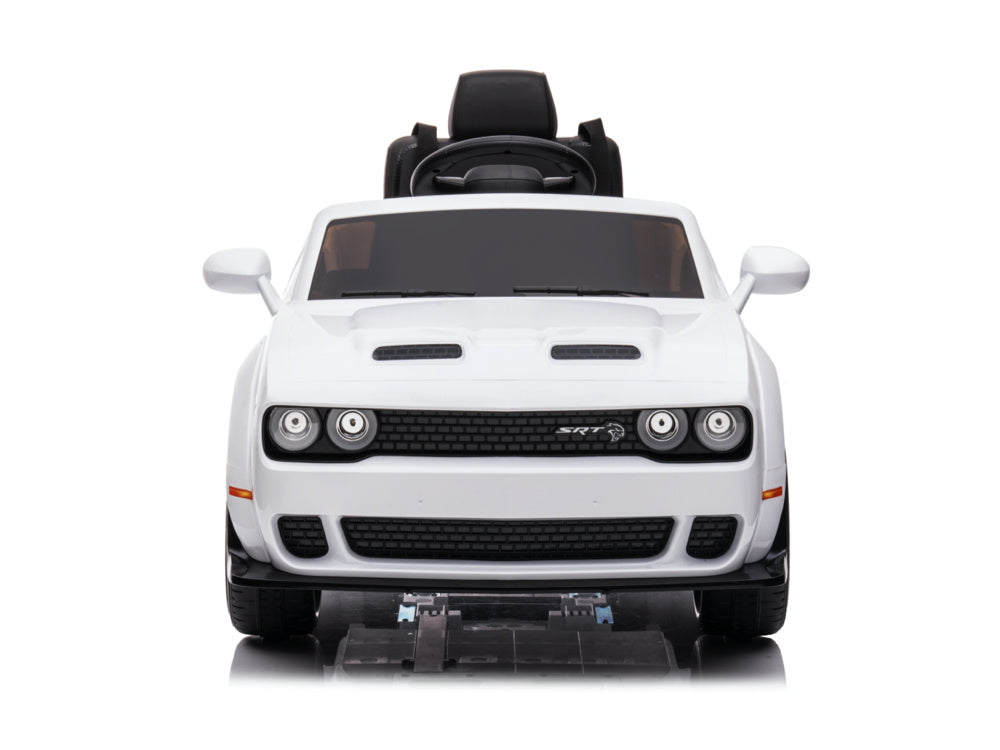 Dodge Challenger Srt, 12 Volt Elektrische Kinderauto, Leder Zitje, Rubberen Banden, Kinder Accu Auto!
