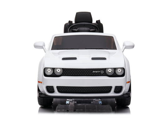 Dodge Challenger Srt, 12 Volt Elektrische Kinderauto, Leder Zitje, Rubberen Banden, Kinder Accu Auto!