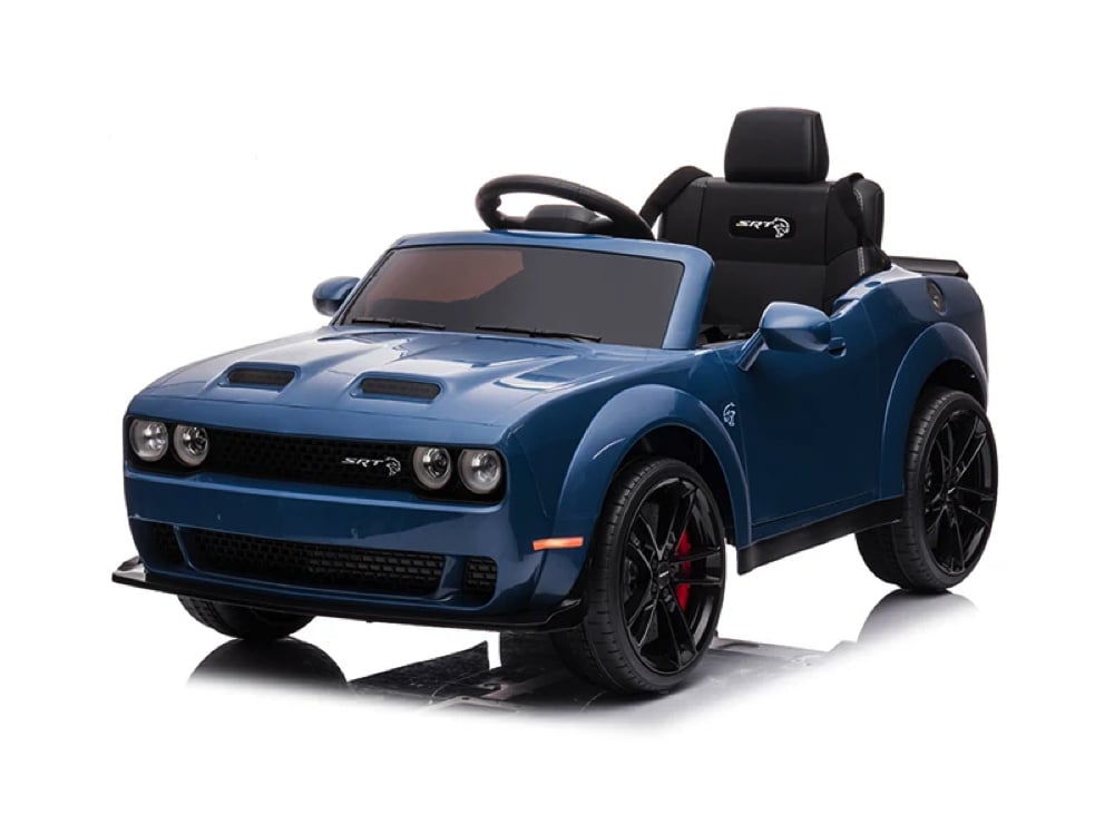 Dodge Challenger Srt, 12 Volt Elektrische Kinderauto, Leder Zitje, Rubberen Banden, Kinder Accu Auto!