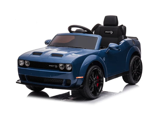 Dodge Challenger Srt, 12 Volt Elektrische Kinderauto, Leder Zitje, Rubberen Banden, Kinder Accu Auto!