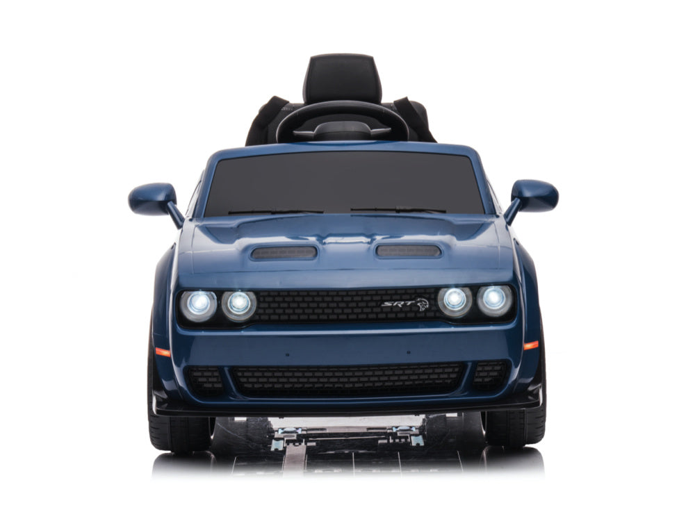 Dodge Challenger Srt, 12 Volt Elektrische Kinderauto, Leder Zitje, Rubberen Banden, Kinder Accu Auto!