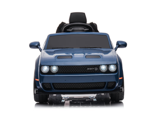 Dodge Challenger Srt, 12 Volt Elektrische Kinderauto, Leder Zitje, Rubberen Banden, Kinder Accu Auto!