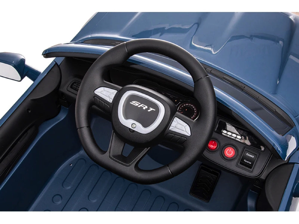 Dodge Challenger Srt, 12 Volt Elektrische Kinderauto, Leder Zitje, Rubberen Banden, Kinder Accu Auto!