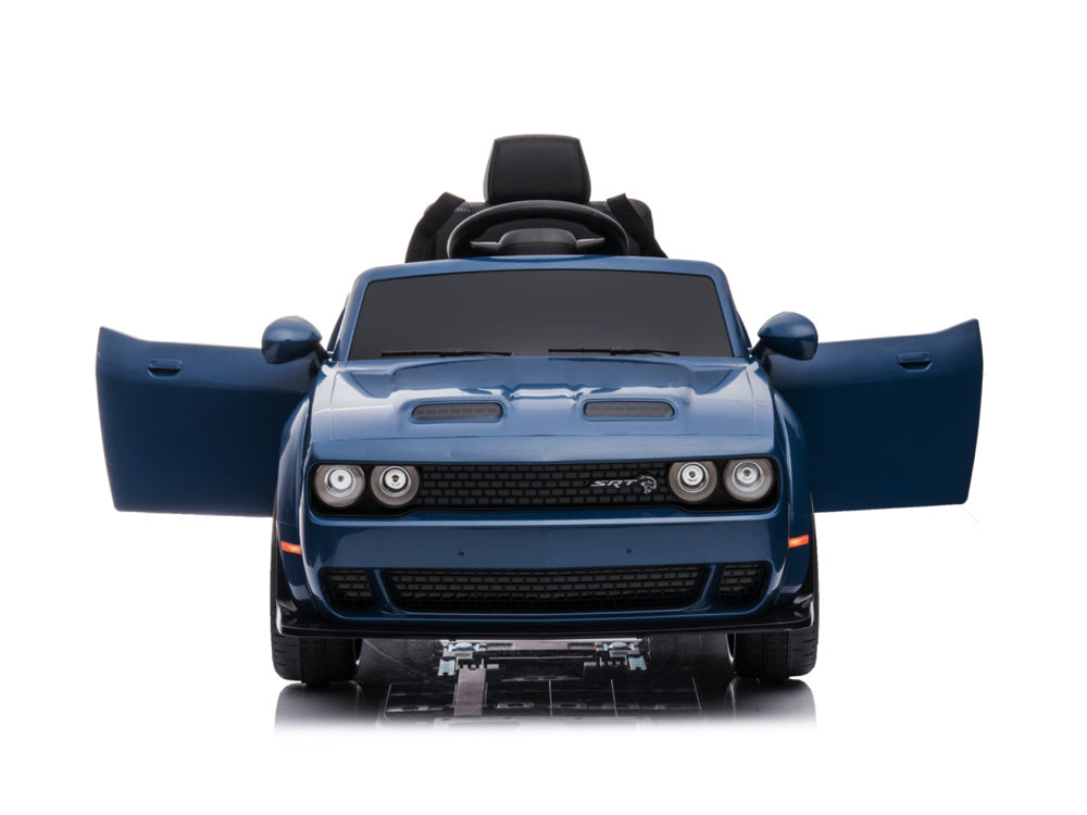 Dodge Challenger Srt, 12 Volt Elektrische Kinderauto, Leder Zitje, Rubberen Banden, Kinder Accu Auto!
