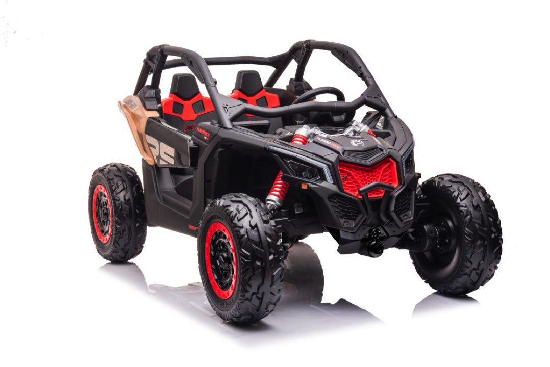 Can-Am Maverick 2-Persoons Buggy, 24V 14Ah, Leder Zitje, Rubberen Banden