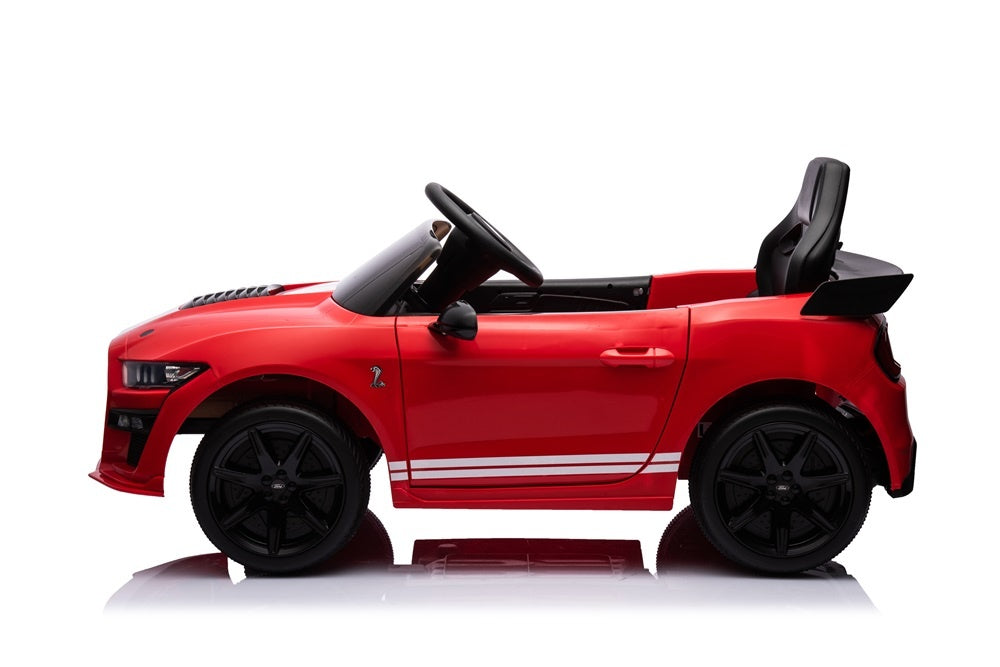 Ford Mustang Gt500,12 Volt Elektrische Kinderauto Met Rubberen Banden, Leder Zitje En Meer!